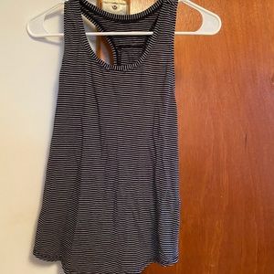 Lululemon Essential Tank size 2 black & white striped